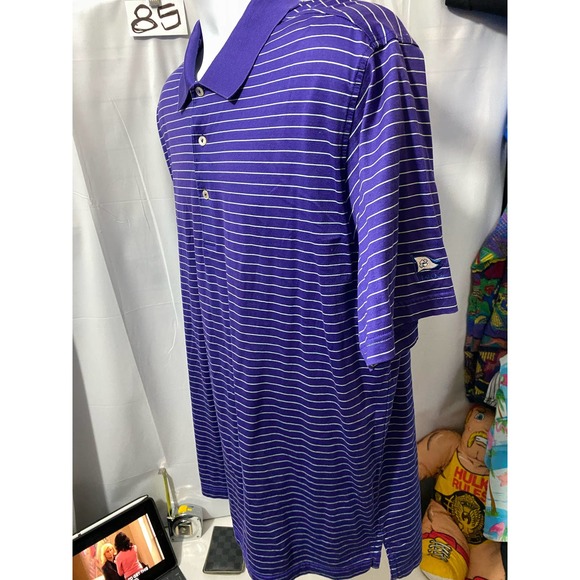 Peter Millar Purple White Polo size Large golf club patch 1908 - Picture 7 of 8